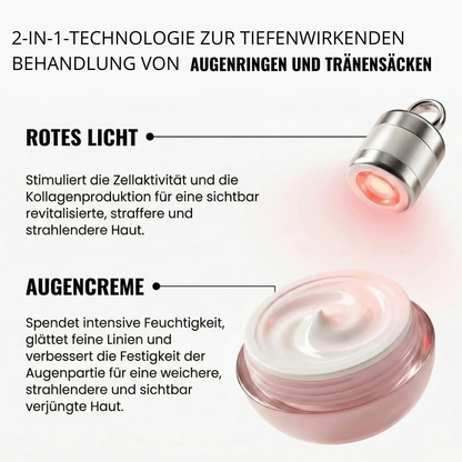 Creme mit rotem Licht für die Augenpartie