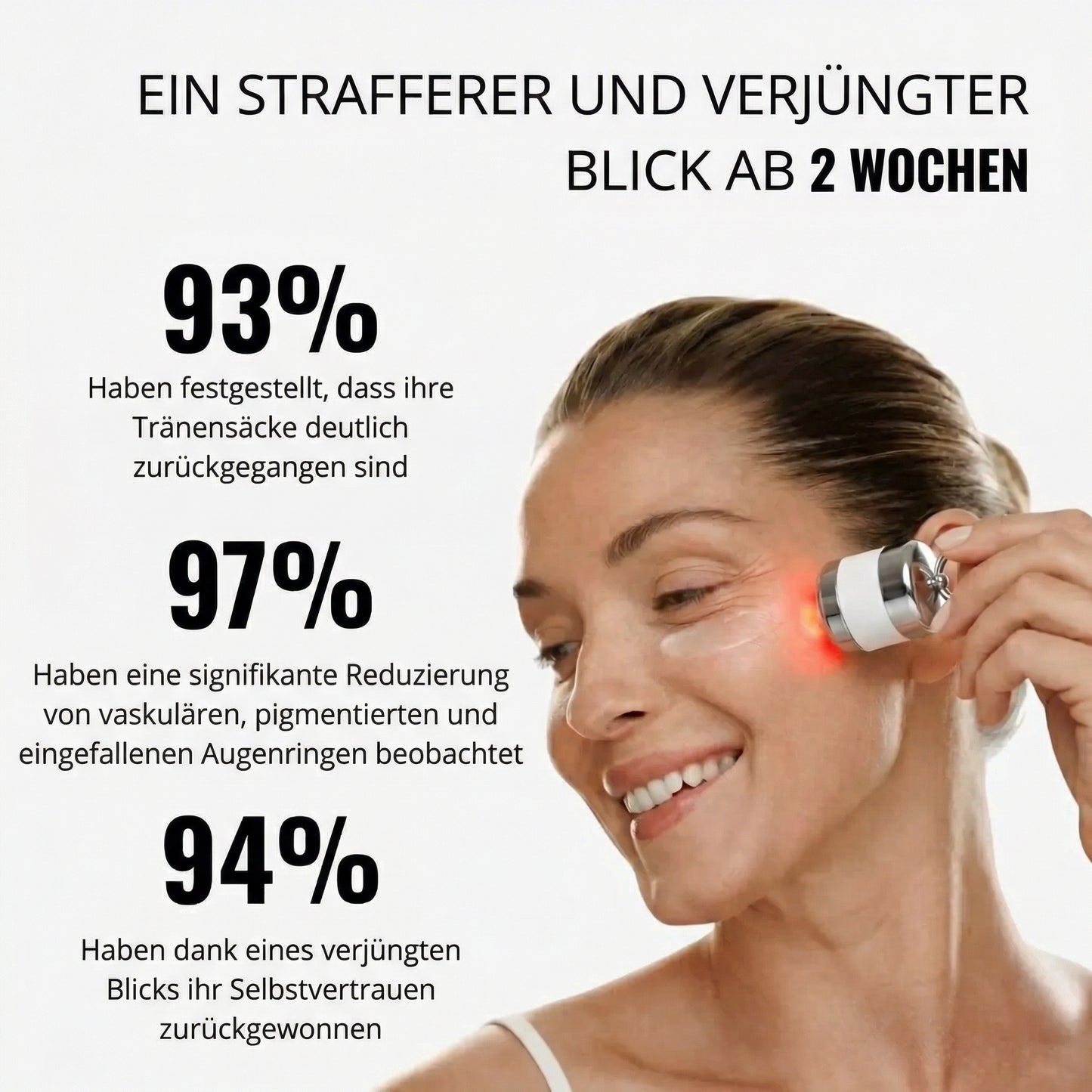 Creme mit rotem Licht für die Augenpartie